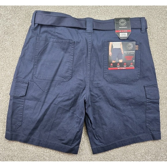 Mens, Weatherproof, Cargo Shorts Ripstop, Blue w/ Belt, 36W - 10" Inseam *NWT* - Picture 1 of 4